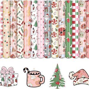 Pink Christmas HTV Vinyl Bundle - 14 Sheets of Pastel Pink Heat Transfer Vinyl f